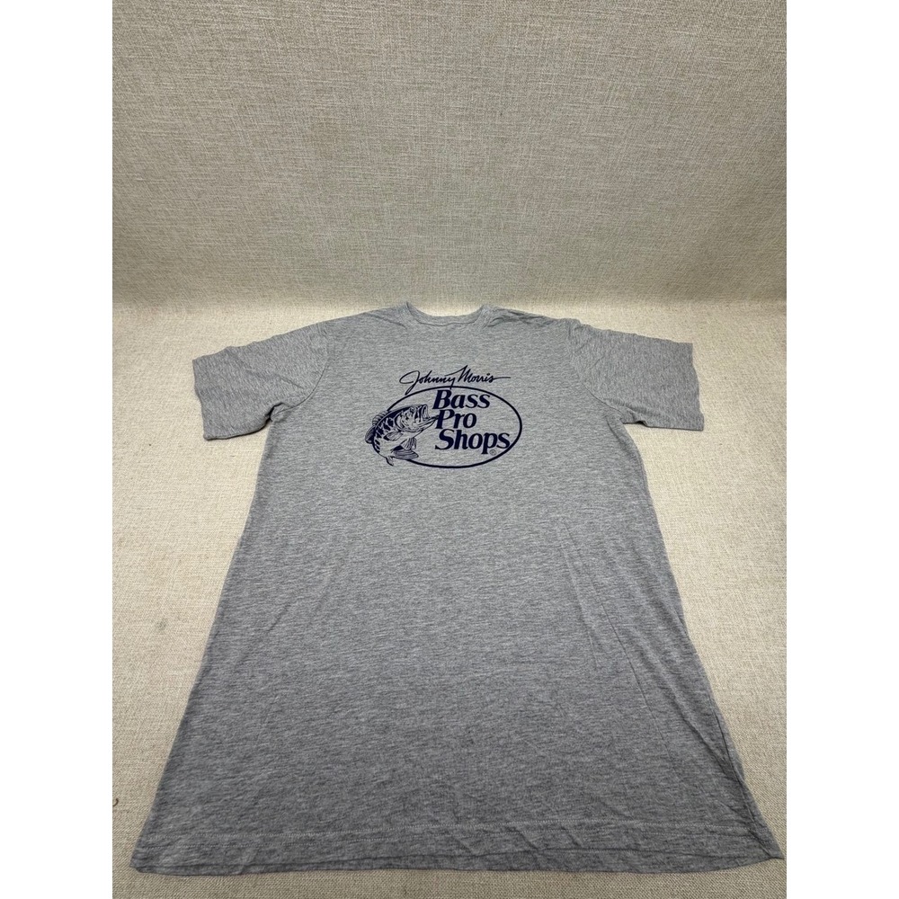Bass Pro Shops Johnny Morris T Shirt Mens Large Gray Heather Short Sleeve Tee